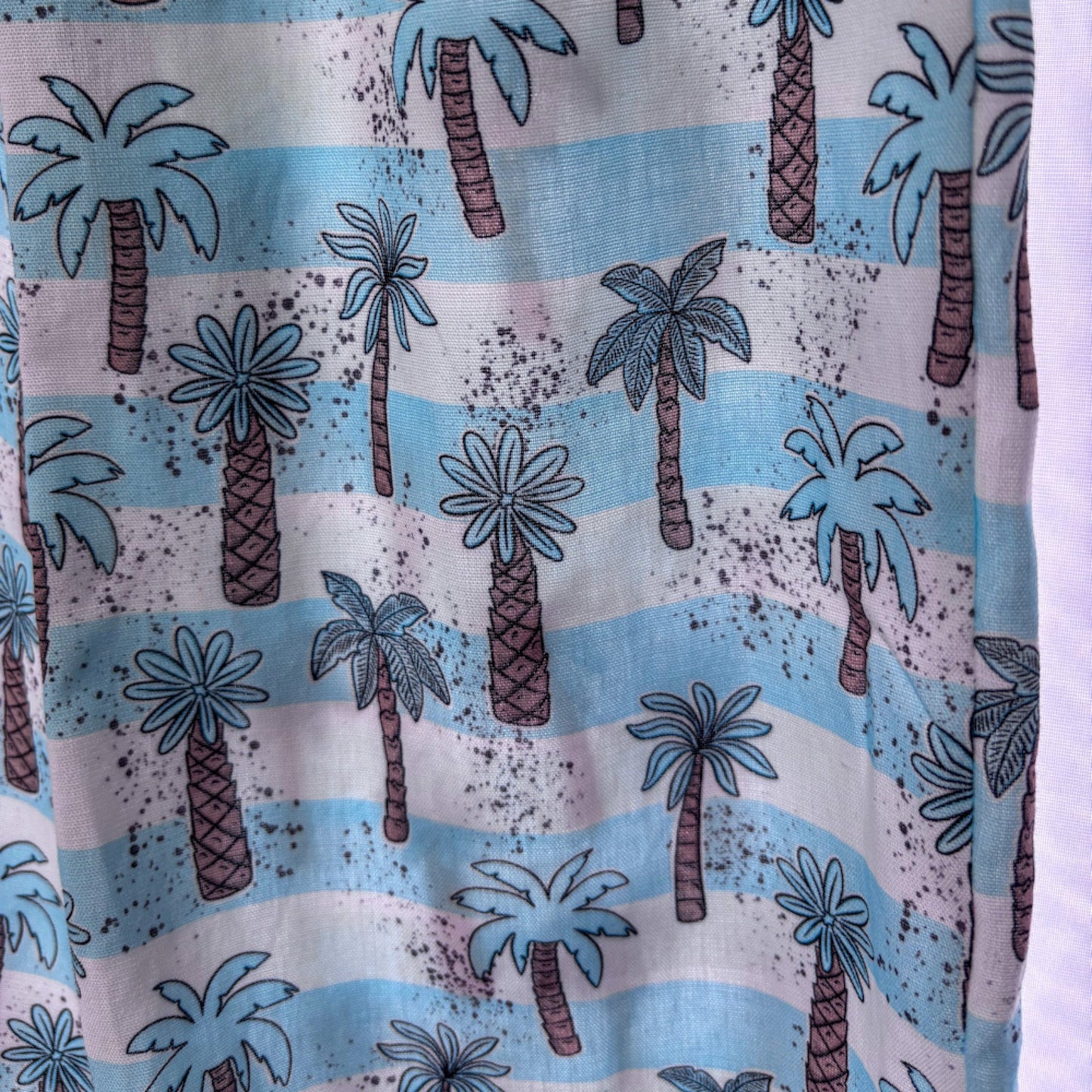 Blue Palm Linen Pants