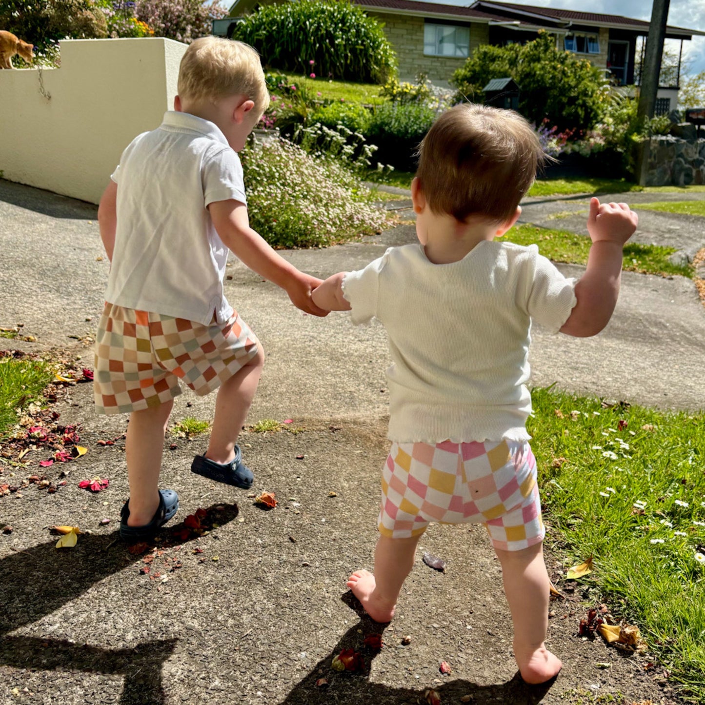 Peachy Check Bike Shorts