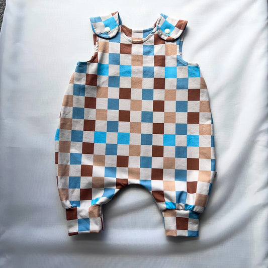 Beachside Check Long Romper