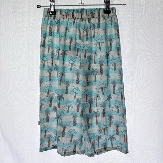 Blue Palm Linen Pants