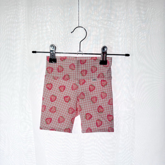 Strawberry Check Bike Shorts