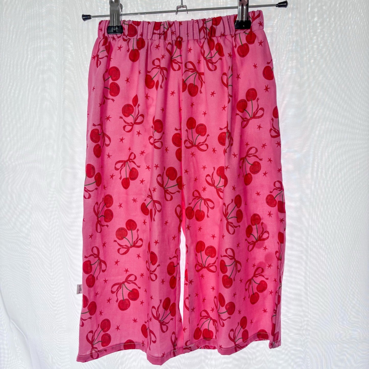 Cherry Bow Linen Pants