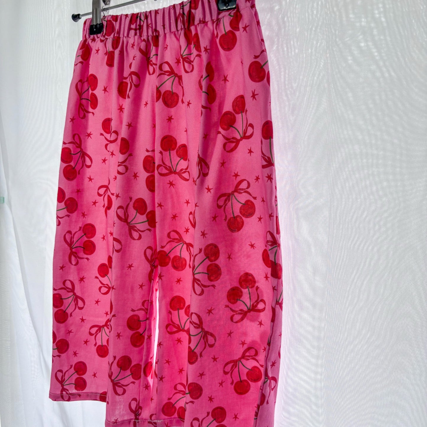 Cherry Bow Linen Pants