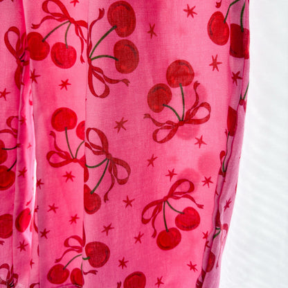 Cherry Bow Linen Pants