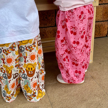Cherry Bow Linen Pants