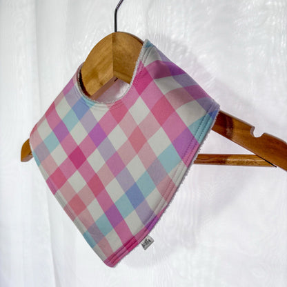 Pastel Pink Gingham Bib