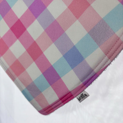 Pastel Pink Gingham Bib